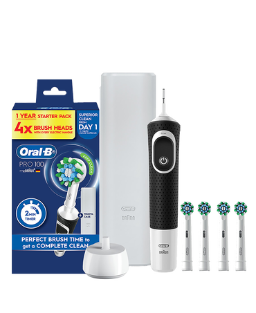 Pro 100 Electric Toothbrush with 4 Refills - Black