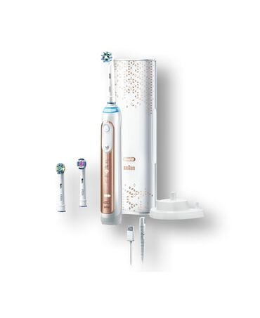Genius 9000 Electric Toothbrush with 3 Replacement Heads & Smart Travel Case, Rose Gold