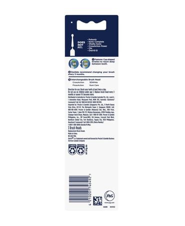 Precision Clean Electric Toothbrush Replacement Brush Head Refills 3 Pack