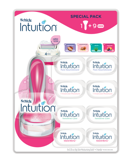 Intuition Razor + 9 Pack Refill - Berry