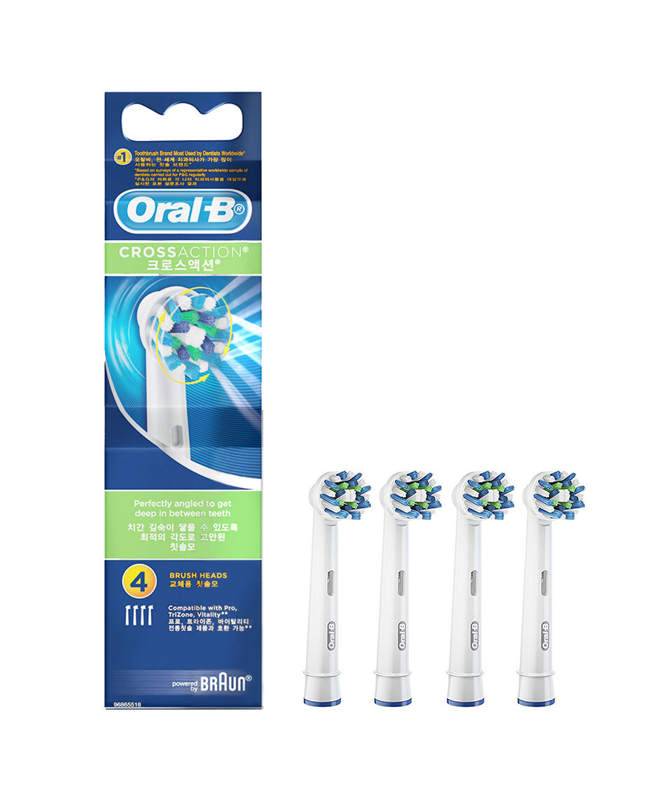 Oral B Cross Action Electric Toothbrush Replacement Brush Head Refills 4 Pack Shaver Shop
