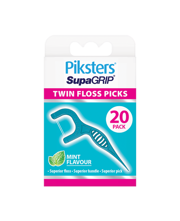 SupaGRIP Twin Floss Picks 20 Pack - Mint