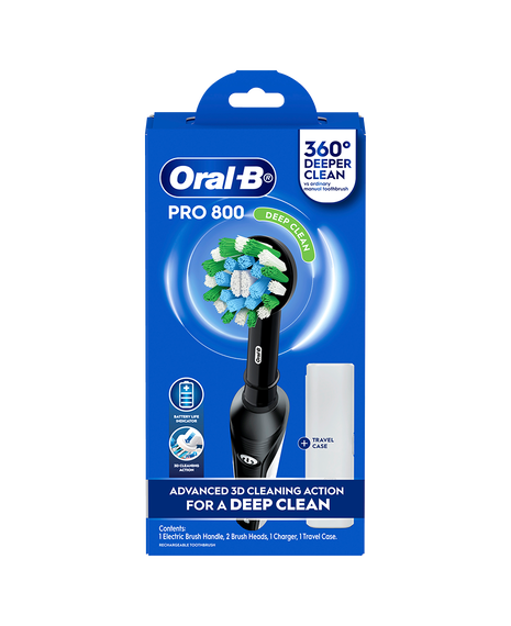 Pro 800 Electric Toothbrush with Travel Case - Black