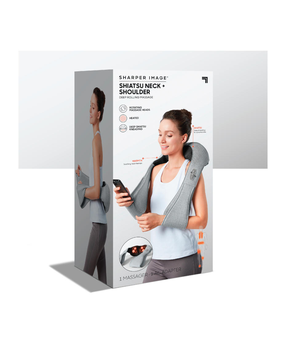 Sharper Image Neck and Back Shiatsu Heated Massager Shaver Shop