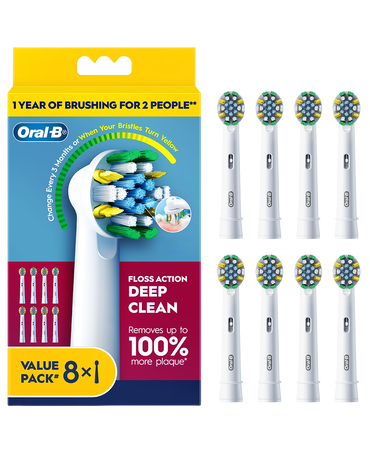 Floss Action Deep Clean Brush Head Refills 8 Pack