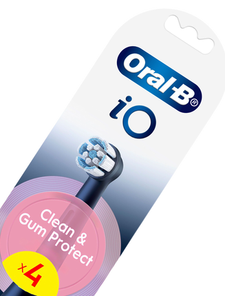 iO Clean & Gum Protect Brush Head Refills 4 Pack - Black