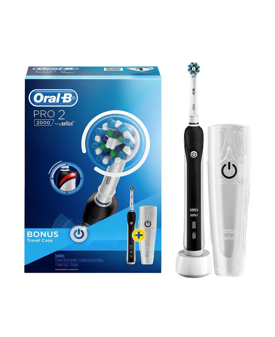 Oral B Pro 2000 Electric Toothbrush With Travel Case Black Shaver Shop