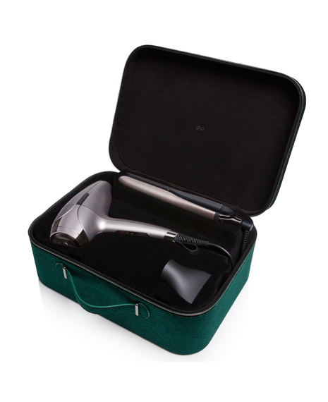 platinum+ hair straightener & helios™ hair dryer deluxe gift set in warm pewter