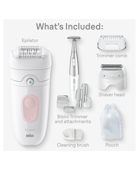 Silk-épil 5 Epilator with Bikini Trimmer & 8 Extras