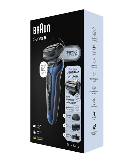 braun series 6 wet & dry electric shaver with beard trimmer head