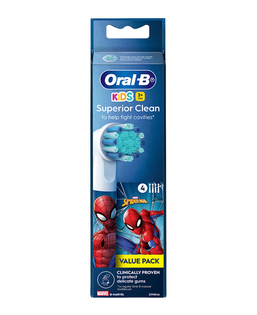 Kids Marvel Spider-Man Replacement Brush Head Refills 4 Pack