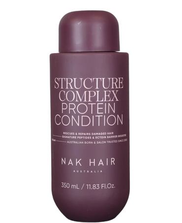 NAK Hair Structure Complex Protein Condition 350mL in a matte dusty purple bottle with a rounded cap.