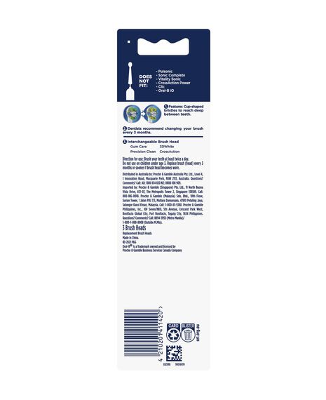 FlossAction Electric Toothbrush Replacement Brush Head Refills 15 Pack