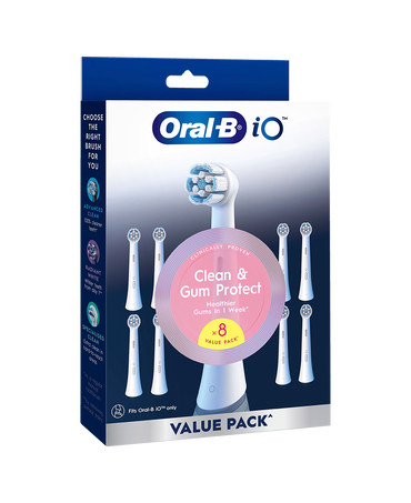 iO Clean & Gum Protect Brush Head Refills 8 Pack - White