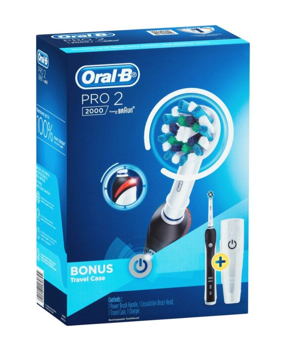 Oral B Pro 2000 Electric Toothbrush With Travel Case Black Shaver Shop