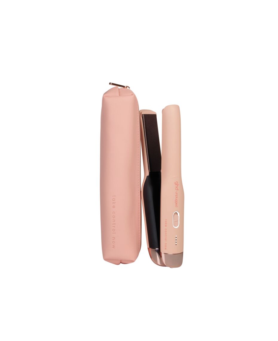 ghd® unplugged™ cordless hair straightener in pink peach limited