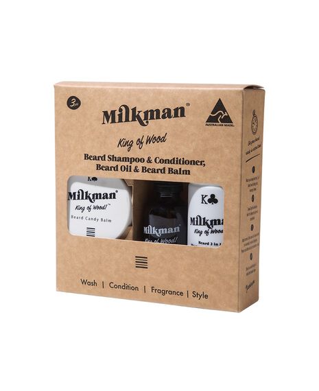 King of Wood 2 in 1 Beard Shampoo & Conditioner 100mL, Beard Oil 50mL & Beard Balm 60mL Gift Set