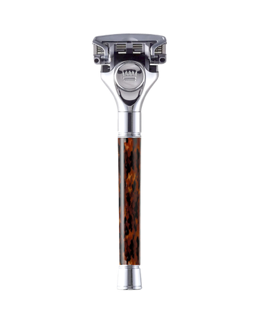 Barber Grade Tortoise Handle Razor with Blade Refills 2 Pack