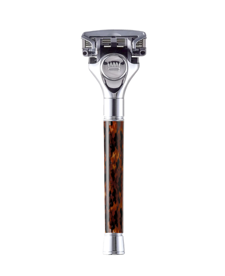 Barber Grade Tortoise Handle Razor with Blade Refills 2 Pack