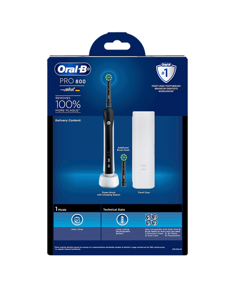 Pro 800 Electric Toothbrush with Travel Case - Black