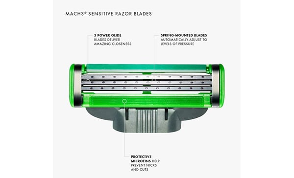 Gillette | Mach 3 Sensitive Blades Refill 4 Pack | Shaver Shop