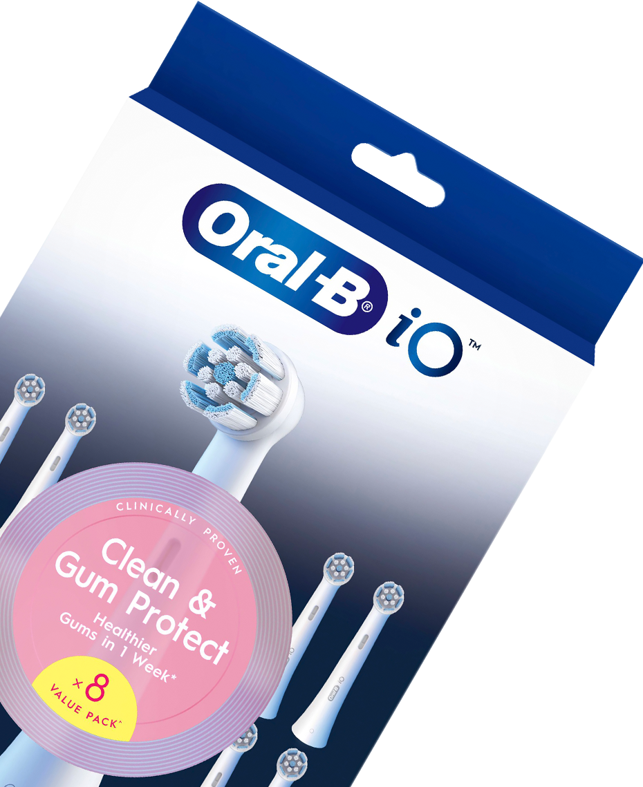 iO Clean & Gum Protect Brush Head Refills 8 Pack - White
