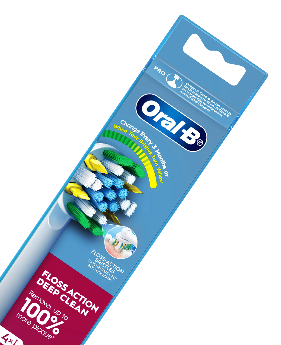 Floss Action Deep Clean Brush Head Refills 4 Pack