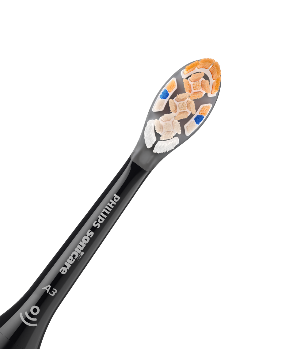 Sonicare A3 Premium All-in-One Brush Head Refills 4 Pack - Black