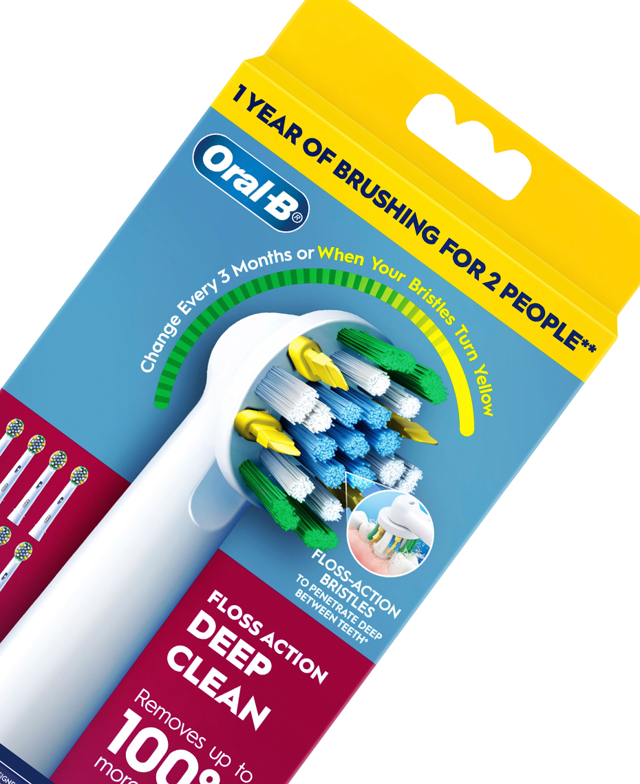 Floss Action Deep Clean Brush Head Refills 8 Pack